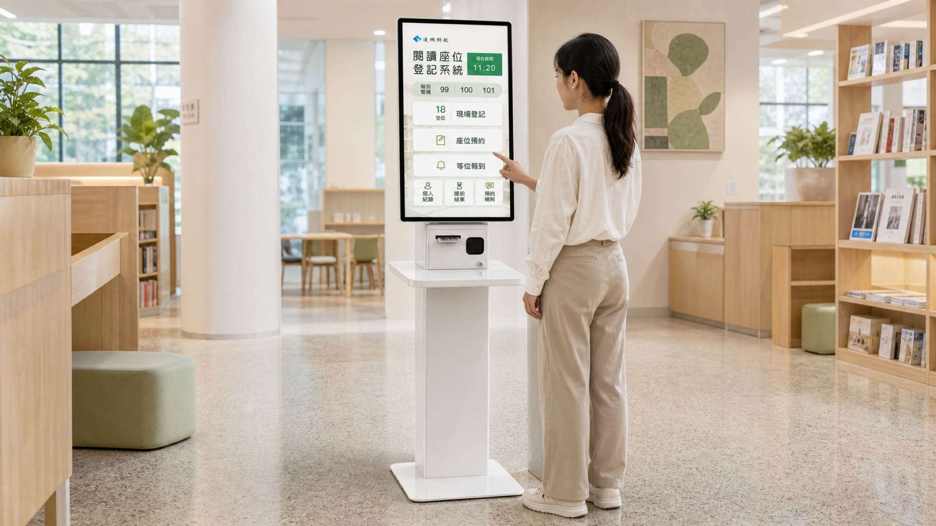 Space Kiosk 在圖書館中的使用情境
